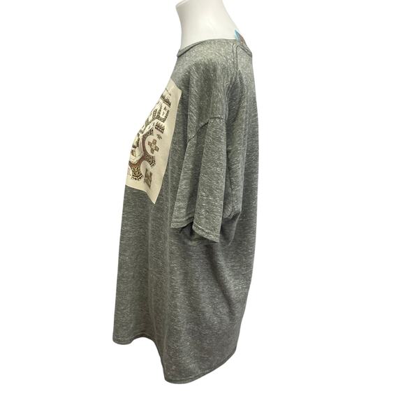 Hand Printed Upcycled Mens XL Vintage Eiffel Tower Paris Architecture Tee Shirt - Picture 3 of 5